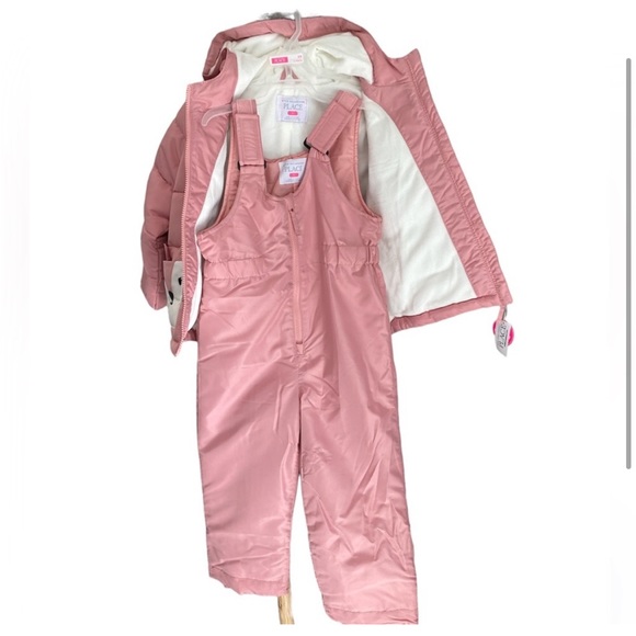 NWT CHILDRENS PLACE 5T 2piece snow suit set pink fox 🦊 winter jacket - Picture 4 of 9